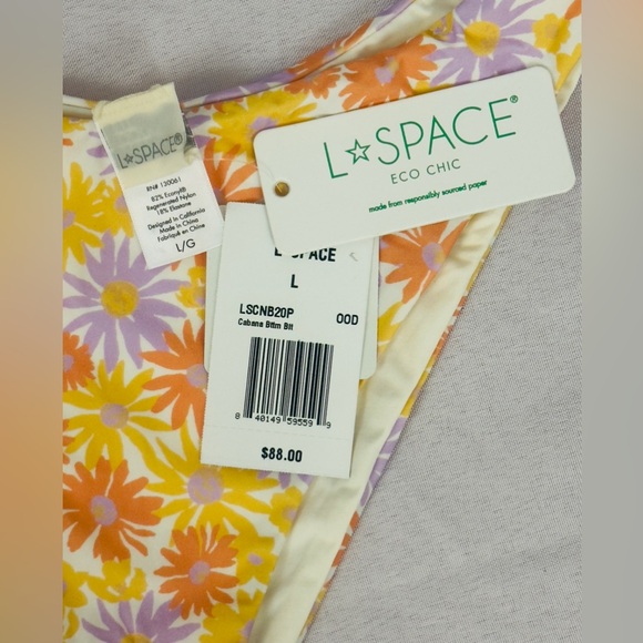 L*Space Cabana Low Rise High Leg Bitsy Bikini Bottom Oopsie Daisy Large     NWT - Picture 5 of 7